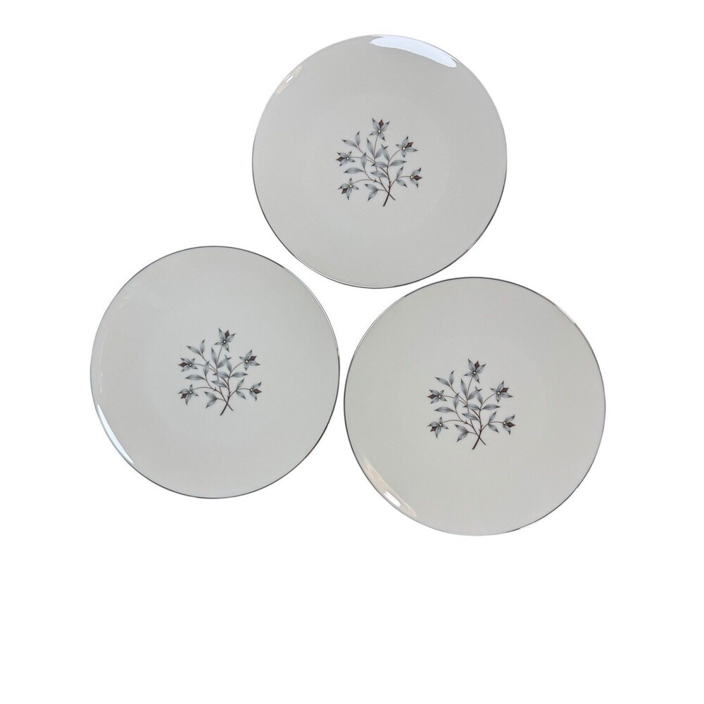 Lot of 3 Princess by Lenox X-516 Dinner Plates Set  10 3/8" Silver Trimmed